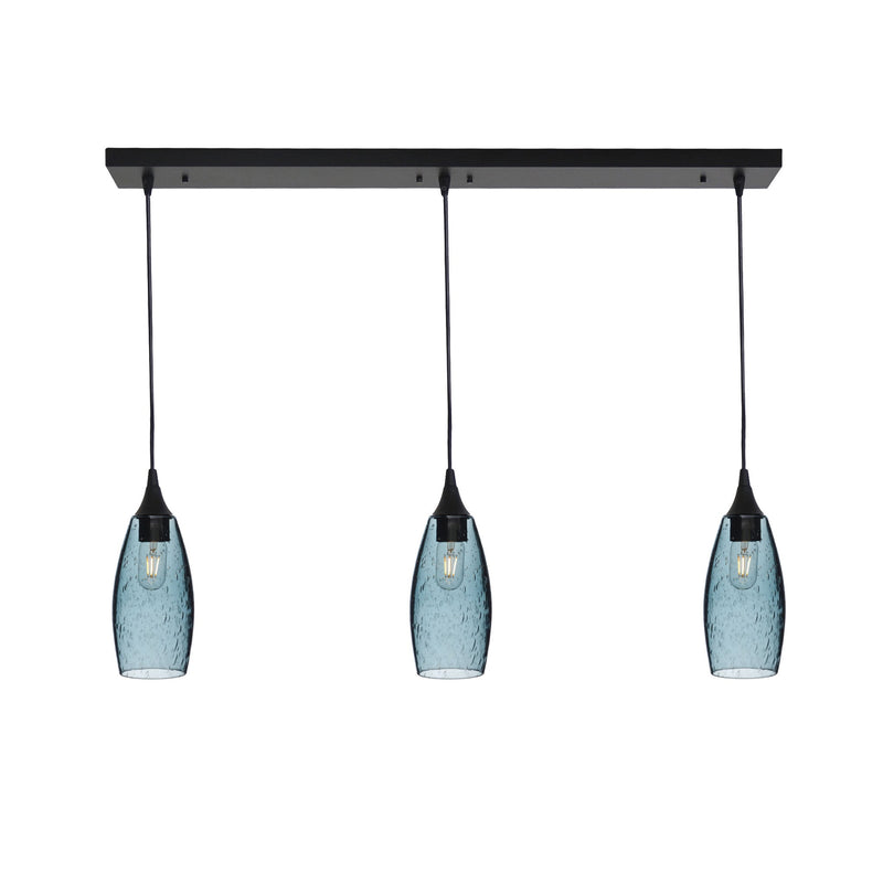 147 3 Pendant Linear Chandelier — Matte Black - Custom / Lunar / Slate Gray