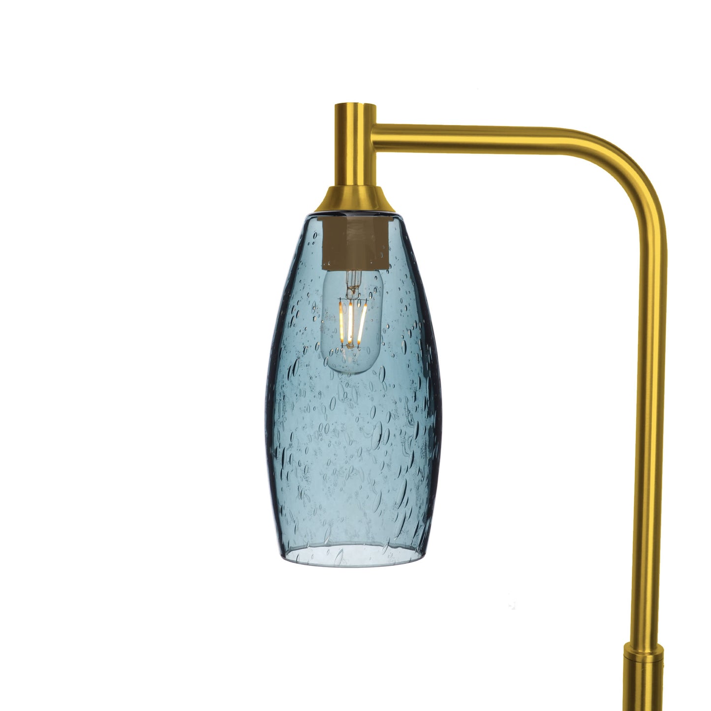 147 Lunar: Floor Lamp-Glass-Bicycle Glass Co - Hotshop-Slate Gray-Polished Brass-Bicycle Glass Co