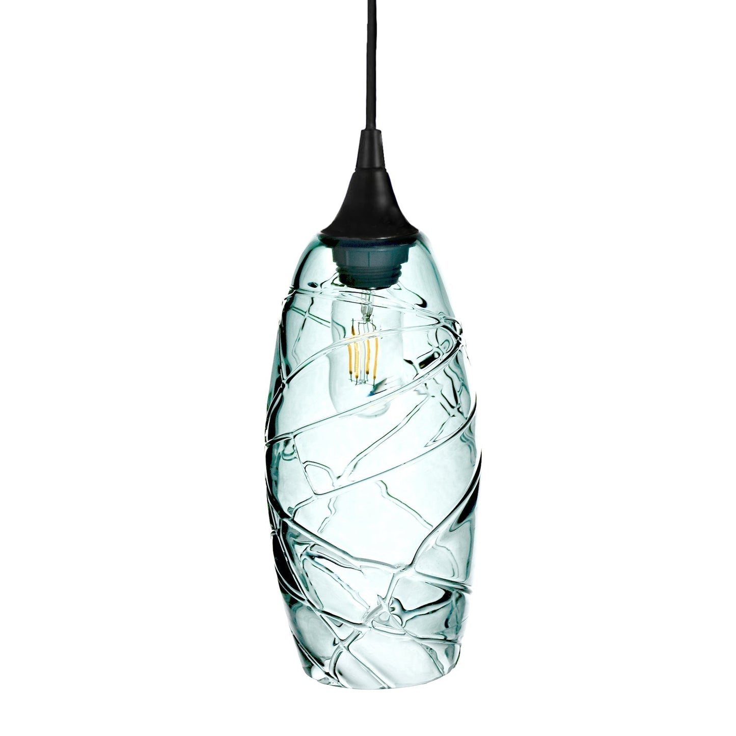147 Spun: 3 Pendant Cascade Chandelier-Glass-Bicycle Glass Co - Hotshop-Steel Blue-Bicycle Glass Co