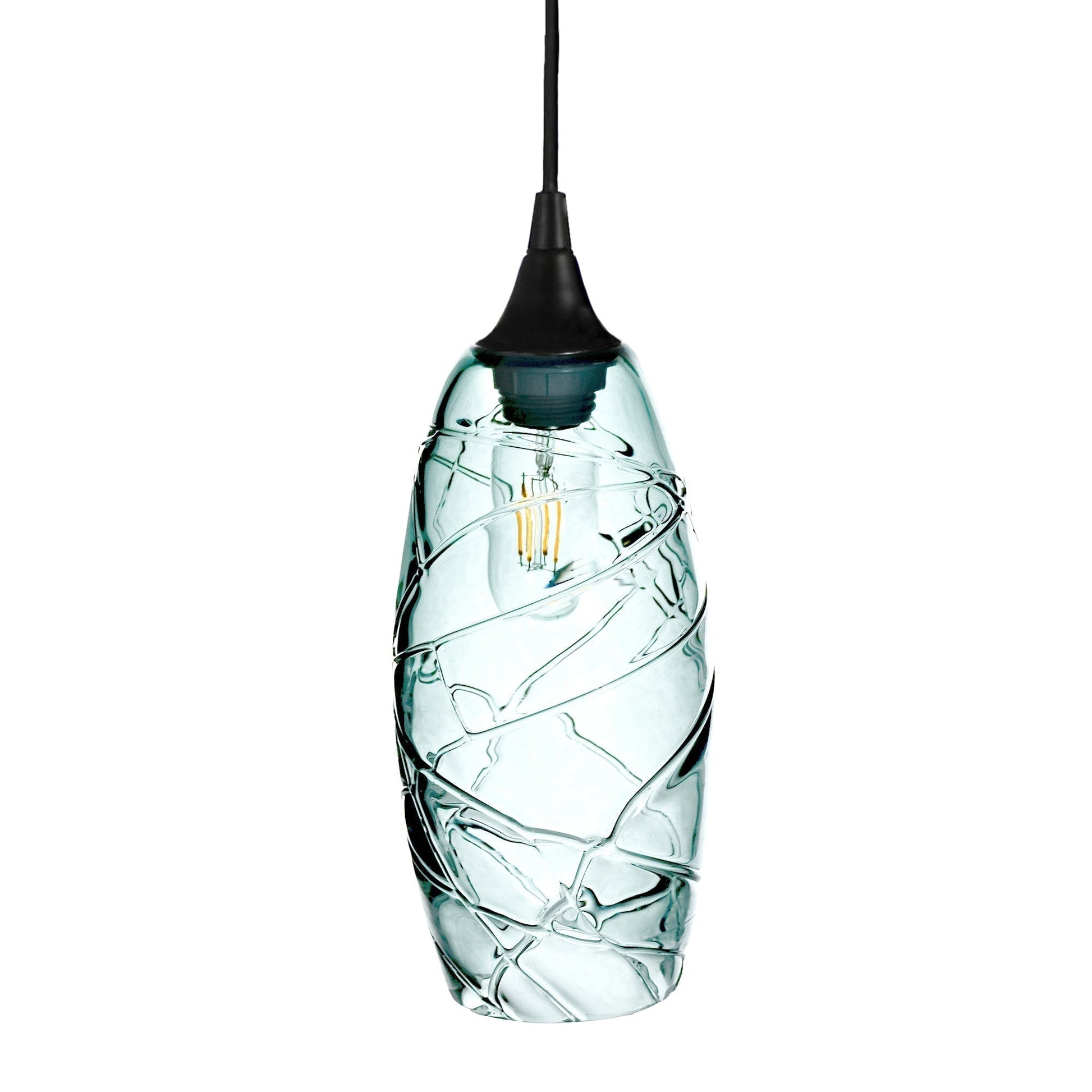 147 Spun: 3 Pendant Cascade Chandelier-Glass-Bicycle Glass Co - Hotshop-Steel Blue-Bicycle Glass Co