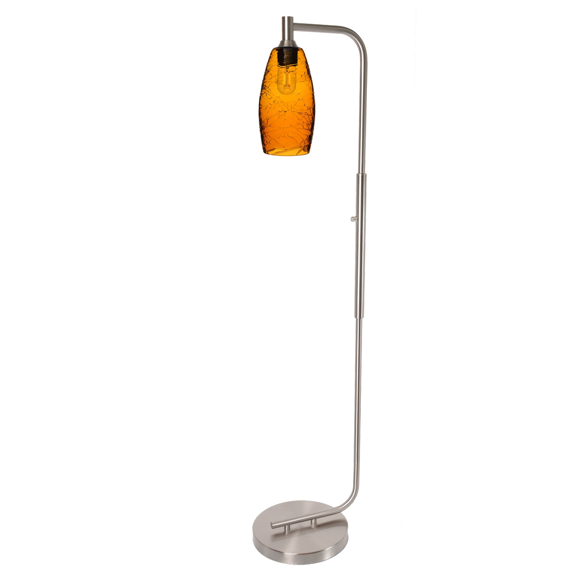 147 Spun: Floor Lamp-Glass-Bicycle Glass Co - Hotshop-Slate Gray-Matte Black-Bicycle Glass Co