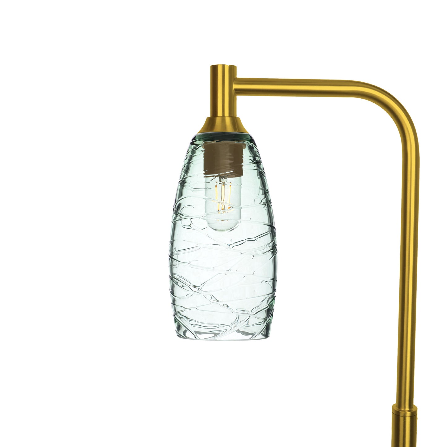 147 Spun: Floor Lamp-Glass-Bicycle Glass Co - Hotshop-Eco Clear-Polished Brass-Bicycle Glass Co