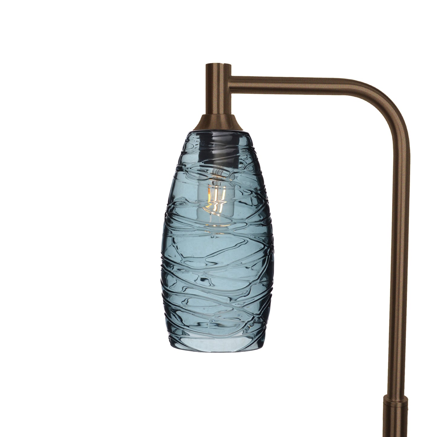 147 Spun: Floor Lamp-Glass-Bicycle Glass Co - Hotshop-Slate Gray-Antique Bronze-Bicycle Glass Co