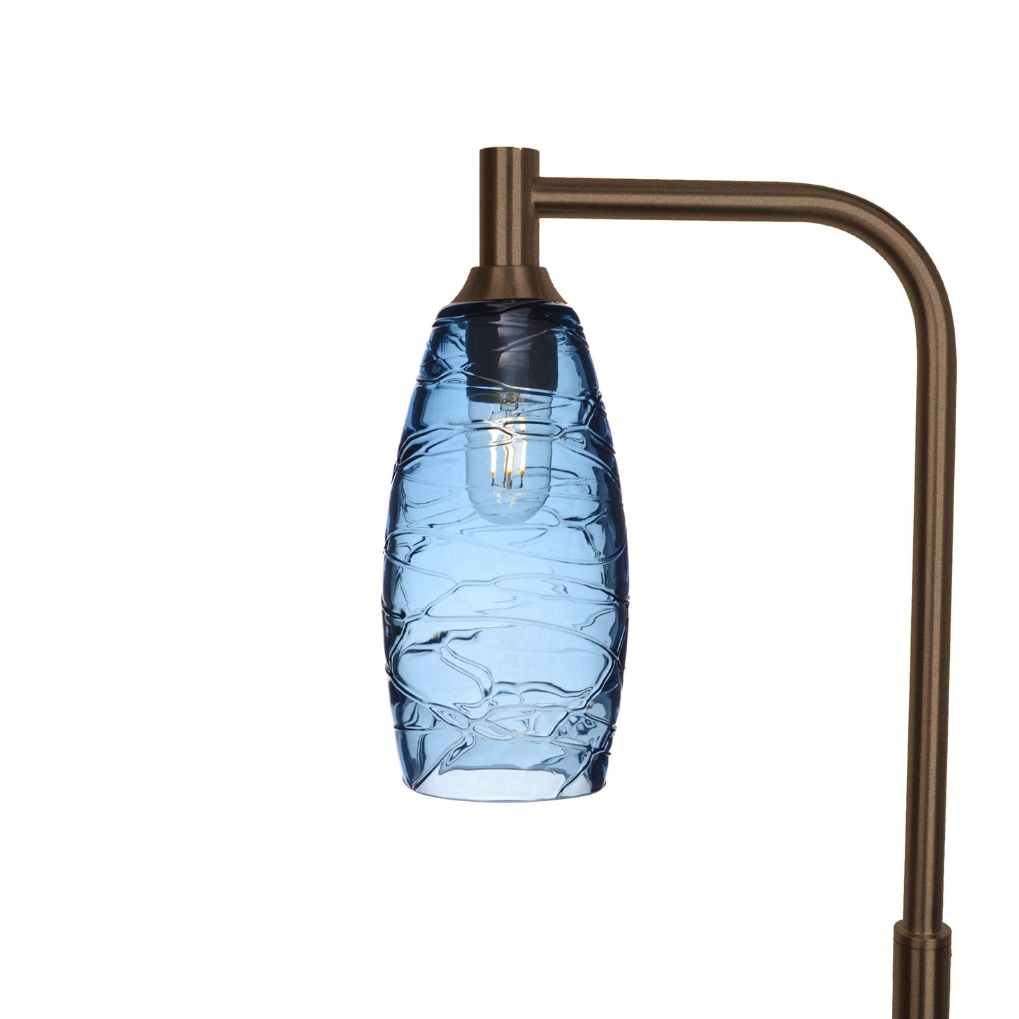 147 Spun: Floor Lamp-Glass-Bicycle Glass Co - Hotshop-Steel Blue-Antique Bronze-Bicycle Glass Co