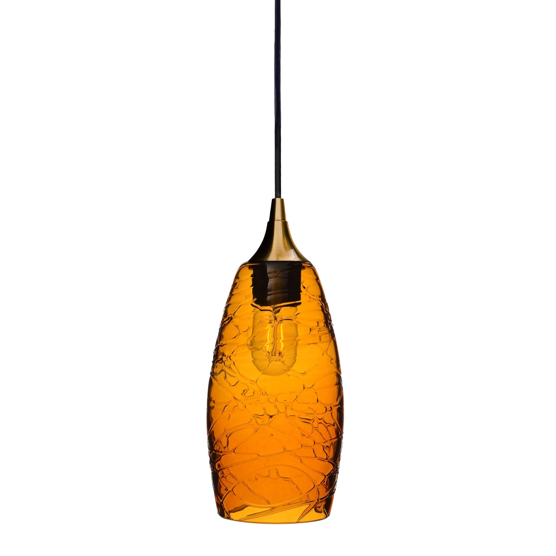 147 Spun: Single Pendant Light-Glass-Bicycle Glass Co - Hotshop-Harvest Gold-Polished Brass-Bicycle Glass Co