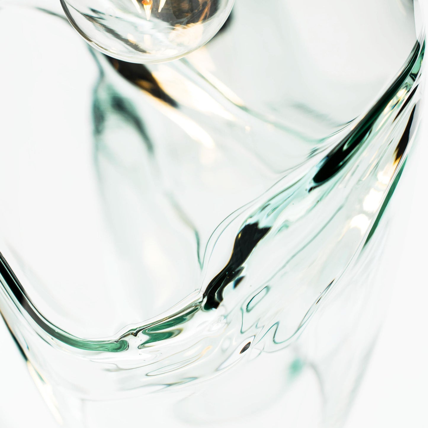 147 Swell: 3 Pendant Cascade Chandelier-Glass-Bicycle Glass Co-Steel Blue-Bicycle Glass Co