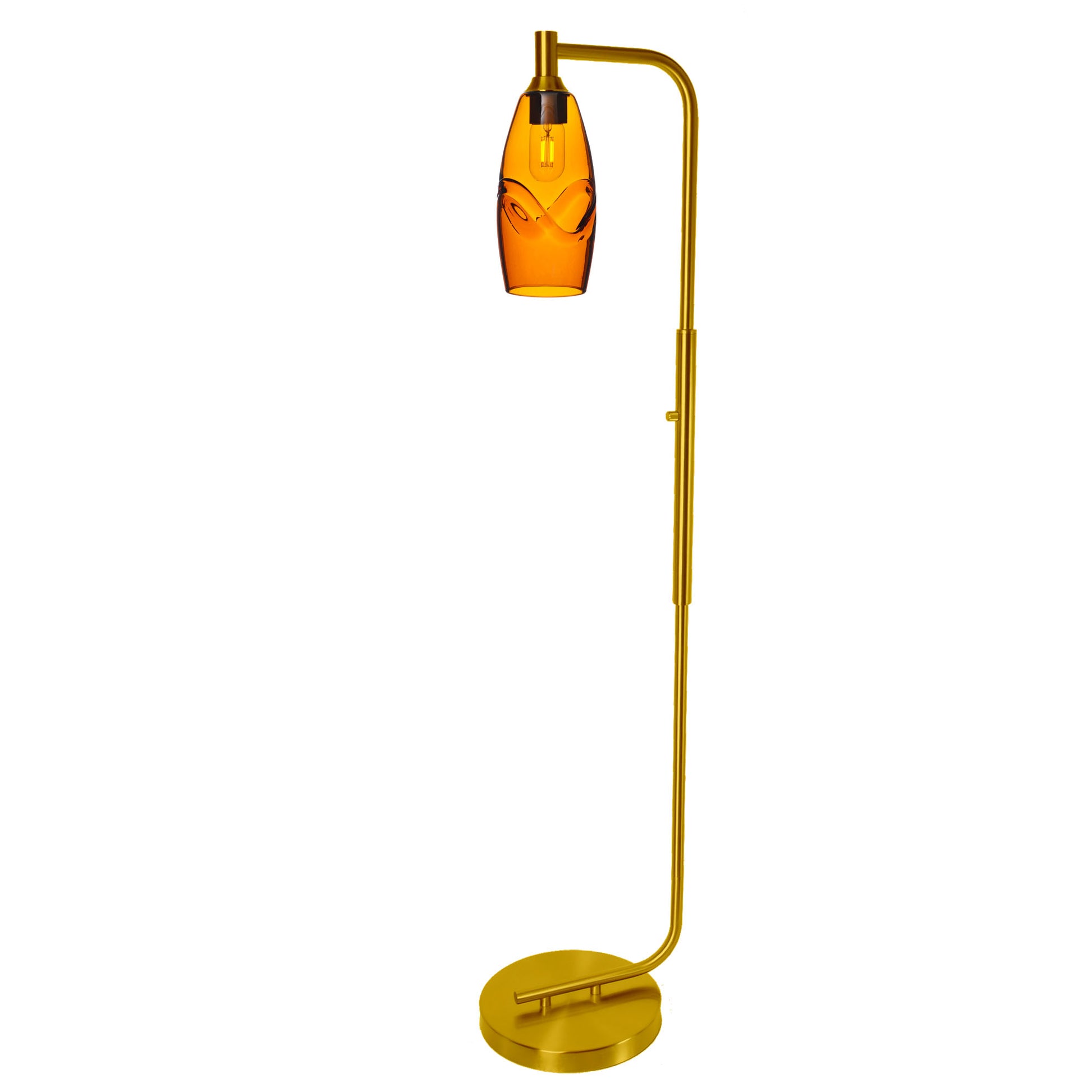 147 Swell: Floor Lamp-Glass-Bicycle Glass Co - Hotshop-Slate Gray-Matte Black-Bicycle Glass Co