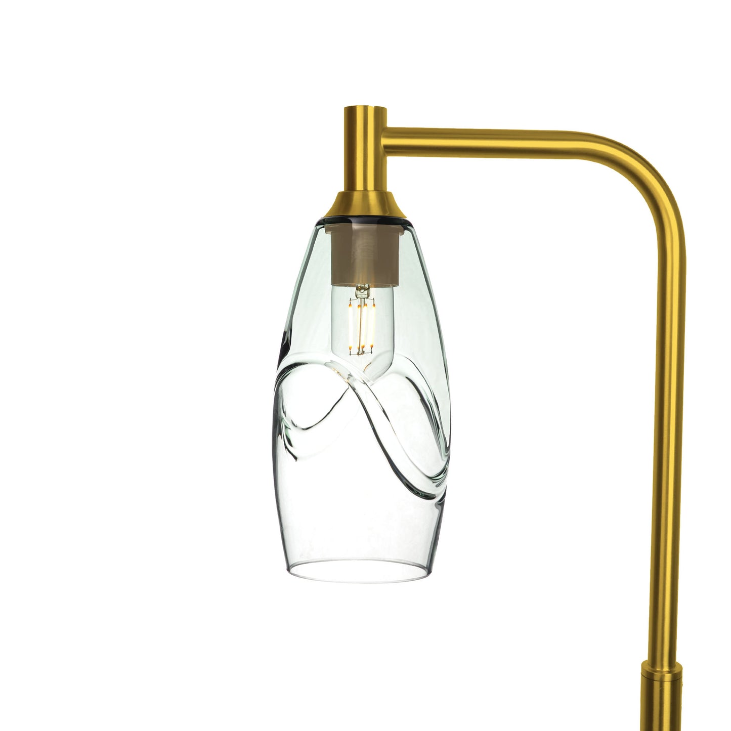 147 Swell: Floor Lamp-Glass-Bicycle Glass Co - Hotshop-Eco Clear-Polished Brass-Bicycle Glass Co