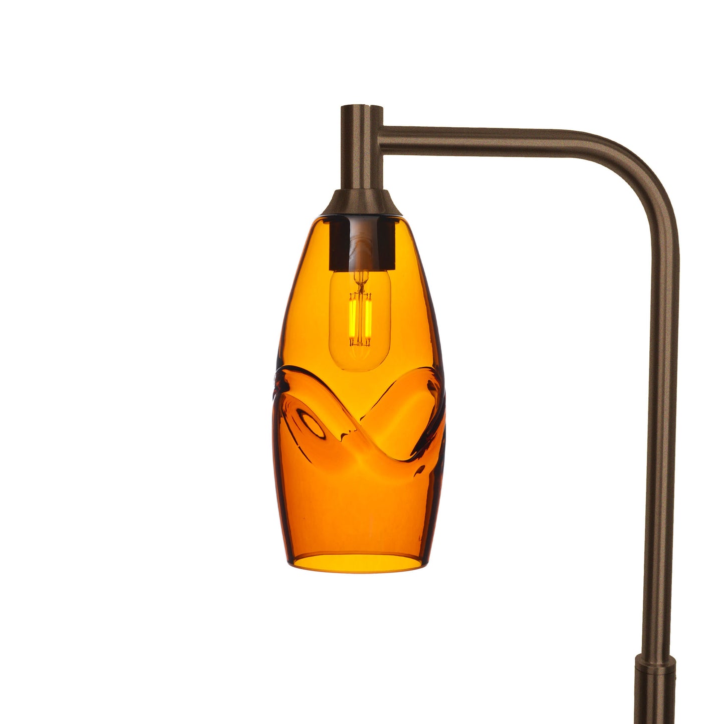 147 Swell: Floor Lamp-Glass-Bicycle Glass Co - Hotshop-Golden Amber-Antique Bronze-Bicycle Glass Co