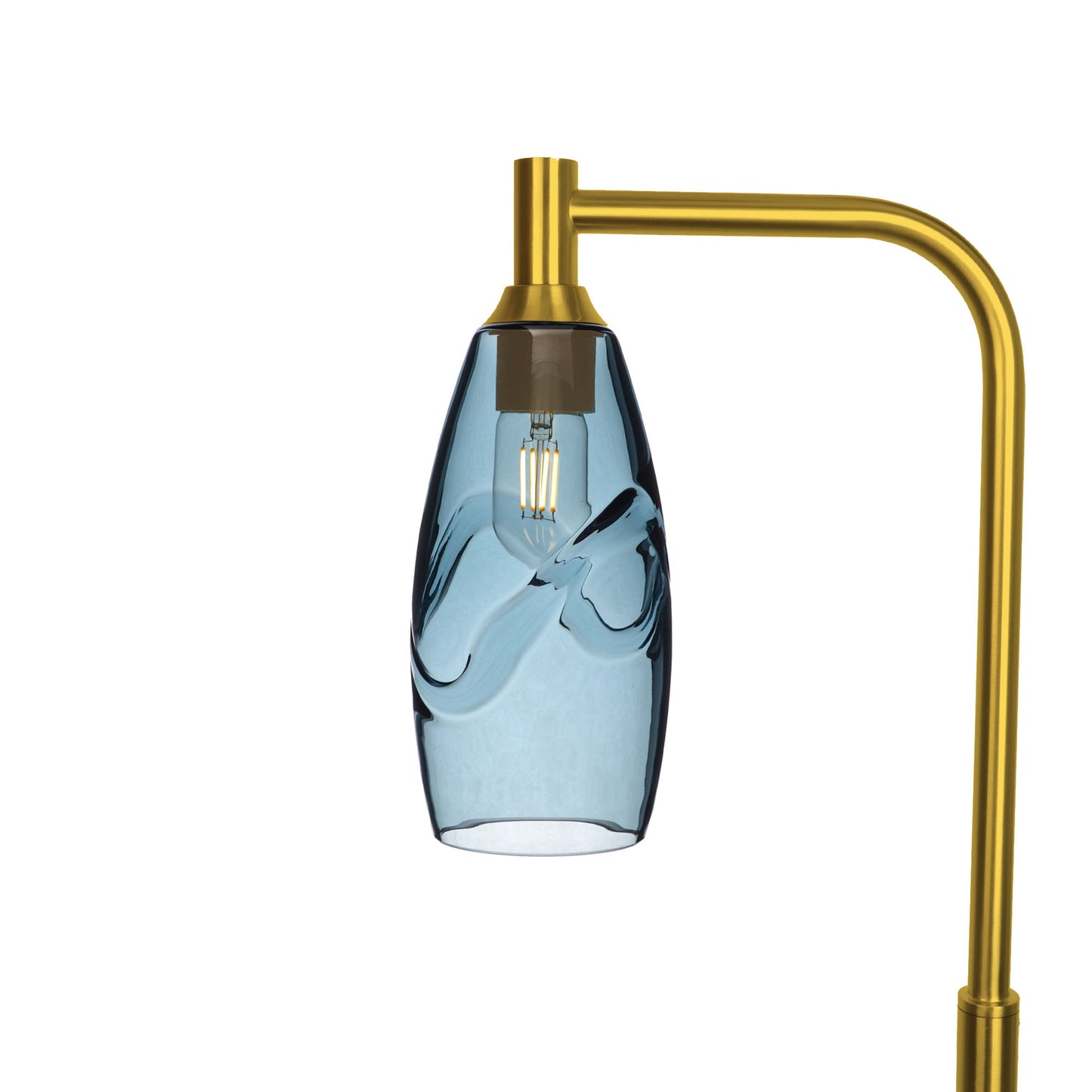 147 Swell: Floor Lamp-Glass-Bicycle Glass Co - Hotshop-Slate Gray-Polished Brass-Bicycle Glass Co