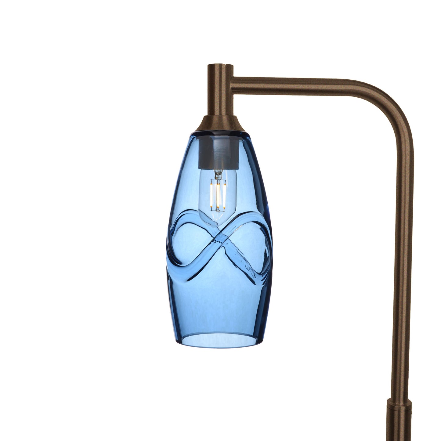 147 Swell: Floor Lamp-Glass-Bicycle Glass Co - Hotshop-Steel Blue-Antique Bronze-Bicycle Glass Co