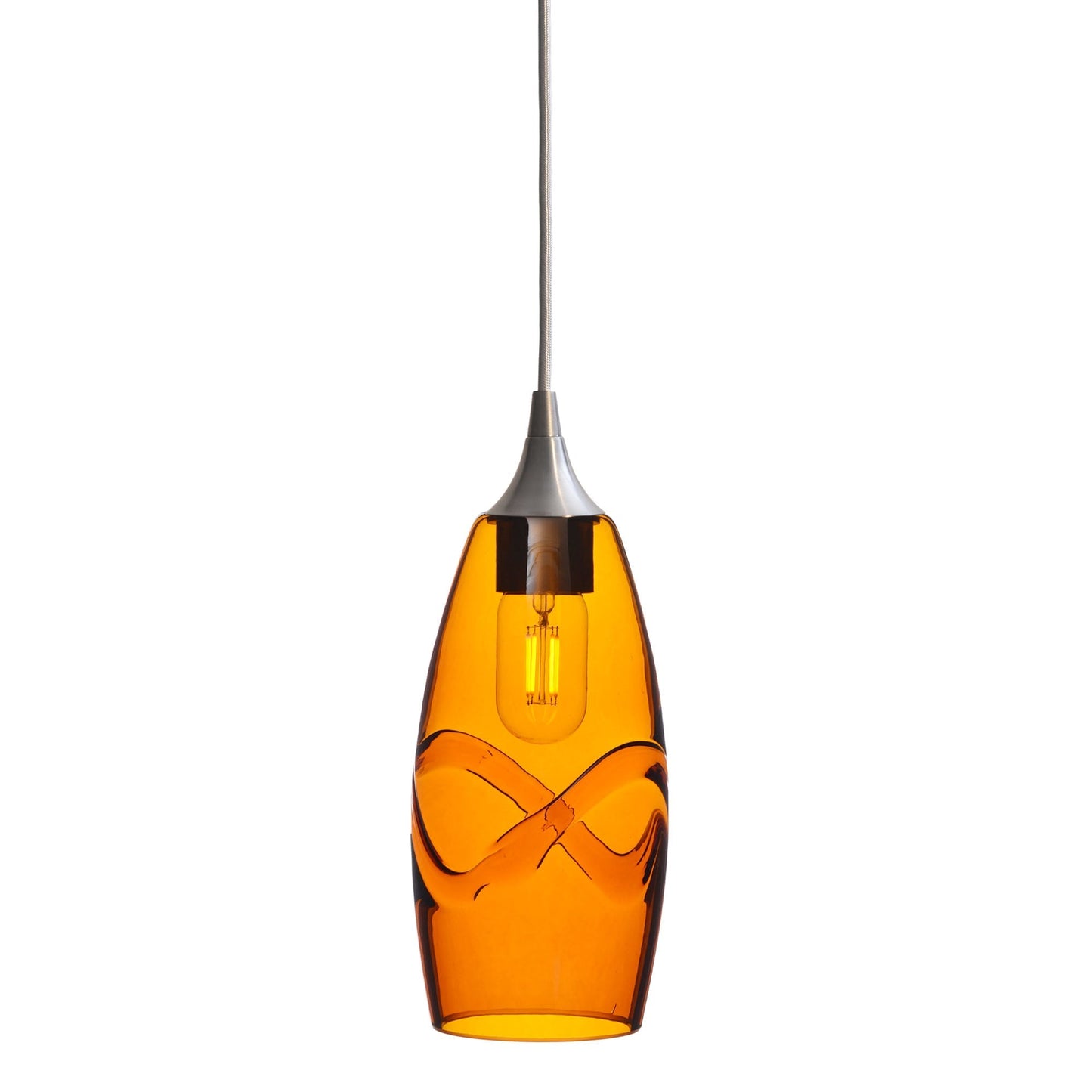 147 Swell: Single Pendant Light-Glass-Bicycle Glass Co - Hotshop-Harvest Gold-Brushed Nickel-Bicycle Glass Co