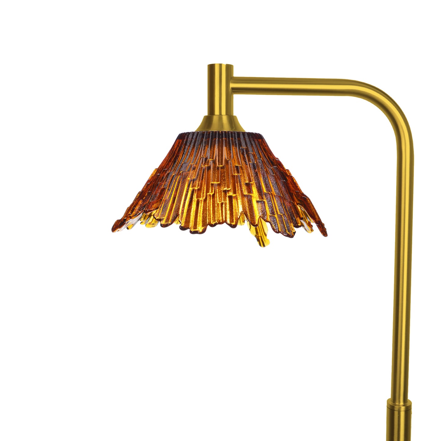 212 Summit: Floor Lamp-Glass-Bicycle Glass Co - Hotshop-Golden Amber-Polished Brass-Bicycle Glass Co