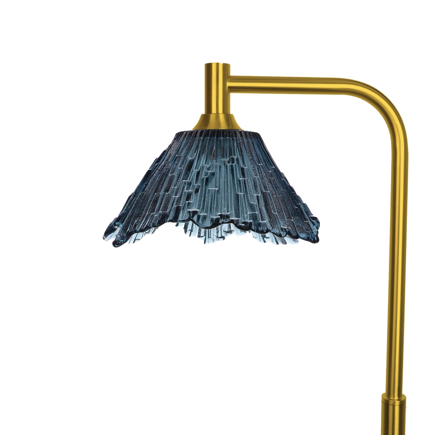 212 Summit: Floor Lamp-Glass-Bicycle Glass Co - Hotshop-Slate Gray-Polished Brass-Bicycle Glass Co
