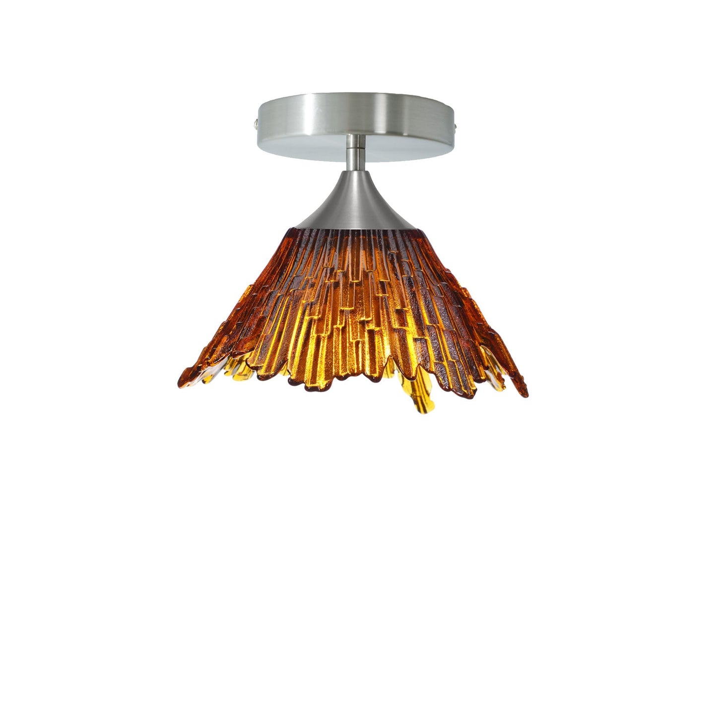 212 Summit: Semi Flush Light-Glass-Bicycle Glass Co - Hotshop-Harvest Gold-Brushed Nickel-Bicycle Glass Co