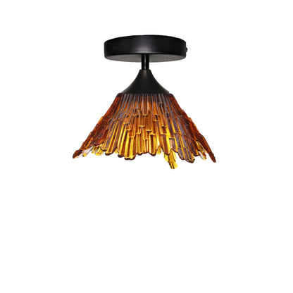 212 Summit: Semi Flush Light-Glass-Bicycle Glass Co - Hotshop-Harvest Gold-Matte Black-Bicycle Glass Co