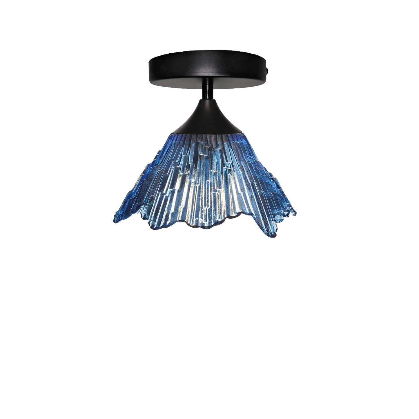 212 Summit: Semi Flush Light-Glass-Bicycle Glass Co - Hotshop-Steel Blue-Matte Black-Bicycle Glass Co