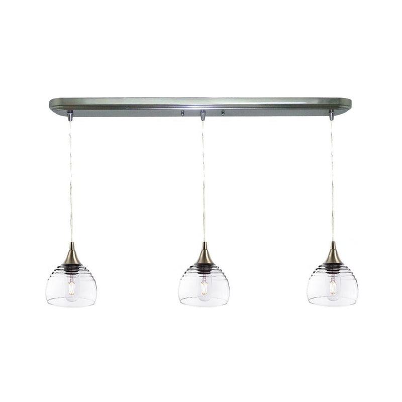 301 3 Pendant Linear Chandelier — Brushed Nickel - 4ft Cord / Eco Clear