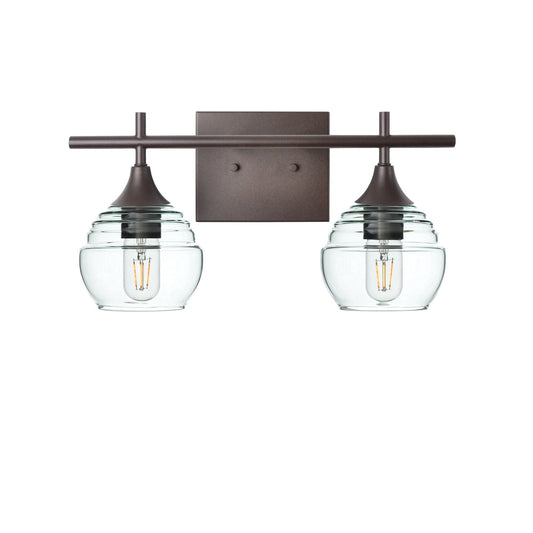 301 Lucent: 2 Light Wall Vanity-Glass-Bicycle Glass Co - Hotshop-Eco Clear-Dark Bronze-Bicycle Glass Co