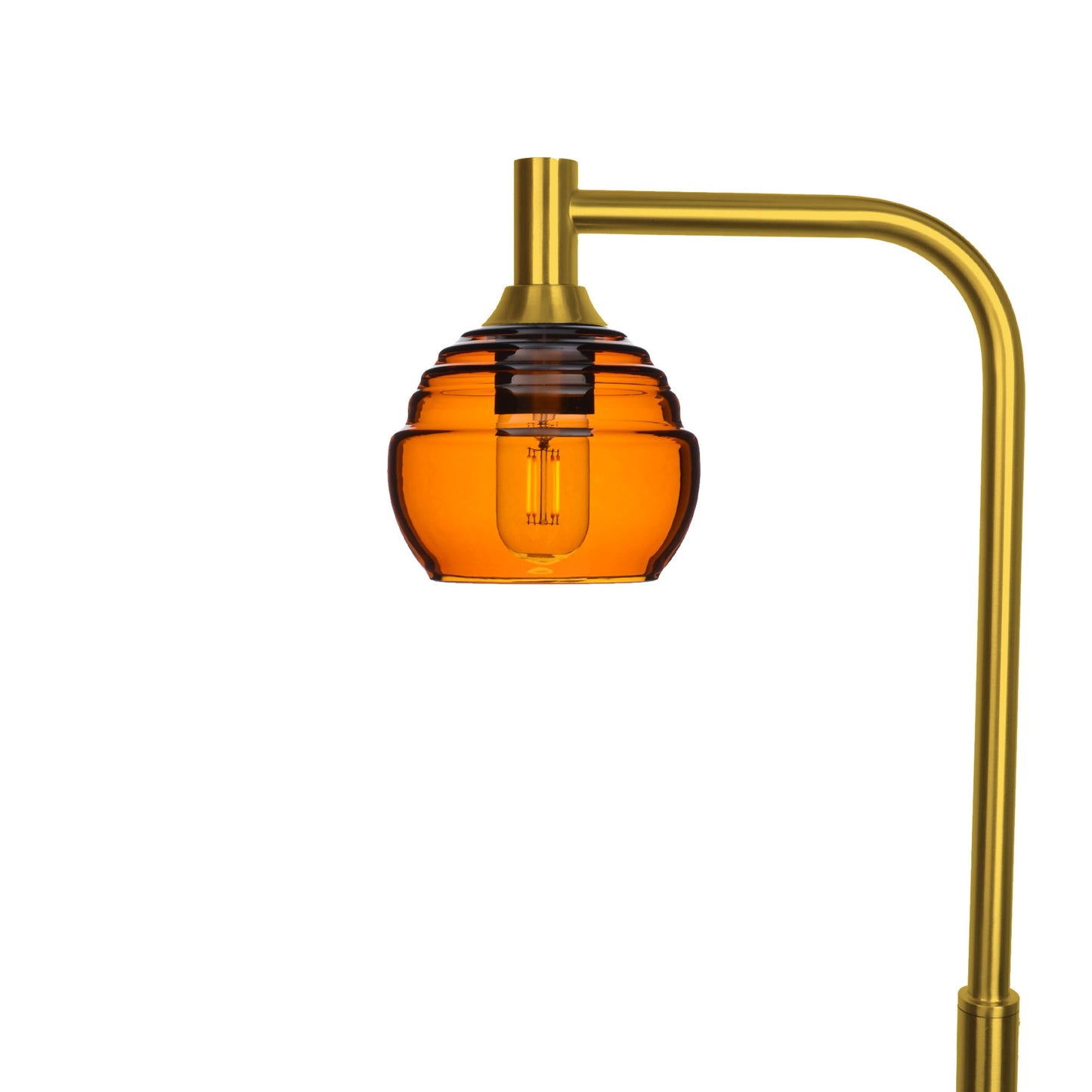 301 Lucent: Floor Lamp-Glass-Bicycle Glass Co - Hotshop-Golden Amber-Polished Brass-Bicycle Glass Co