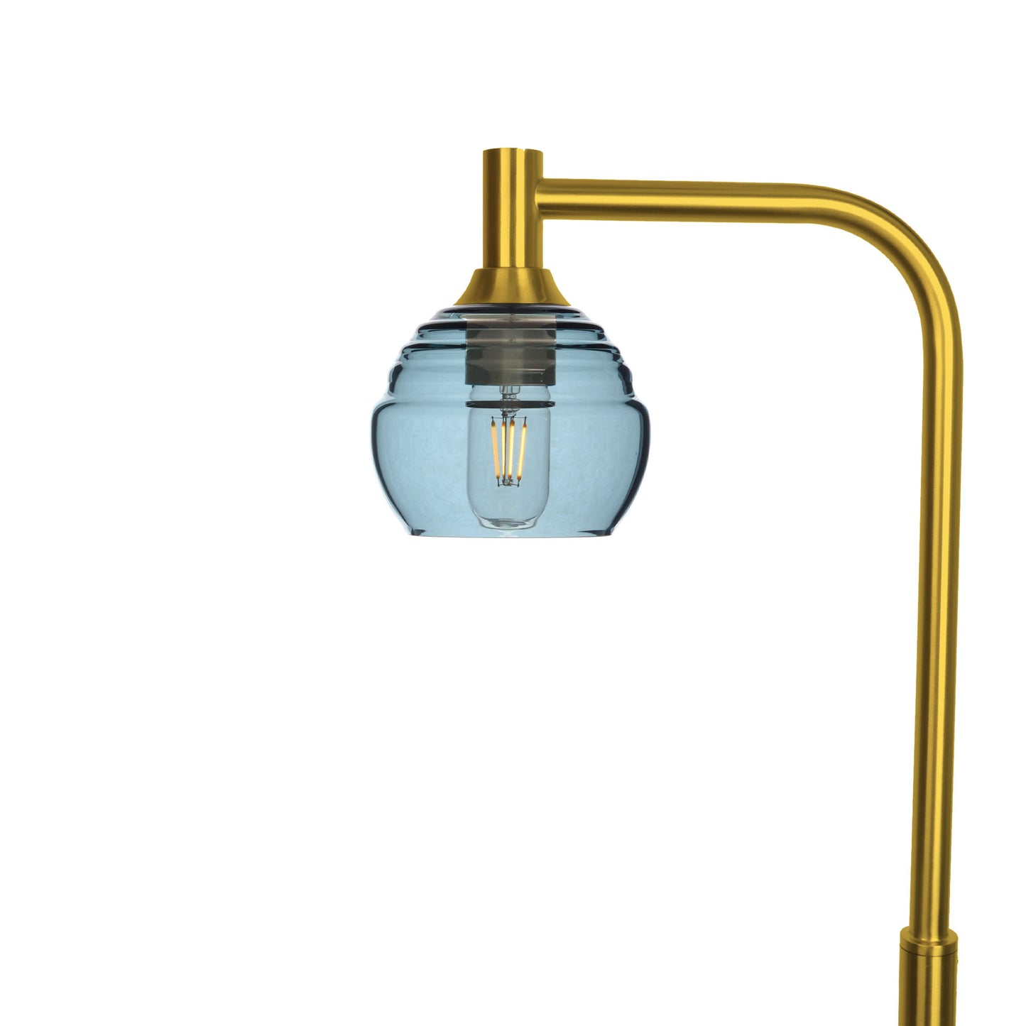 301 Lucent: Floor Lamp-Glass-Bicycle Glass Co - Hotshop-Slate Gray-Polished Brass-Bicycle Glass Co