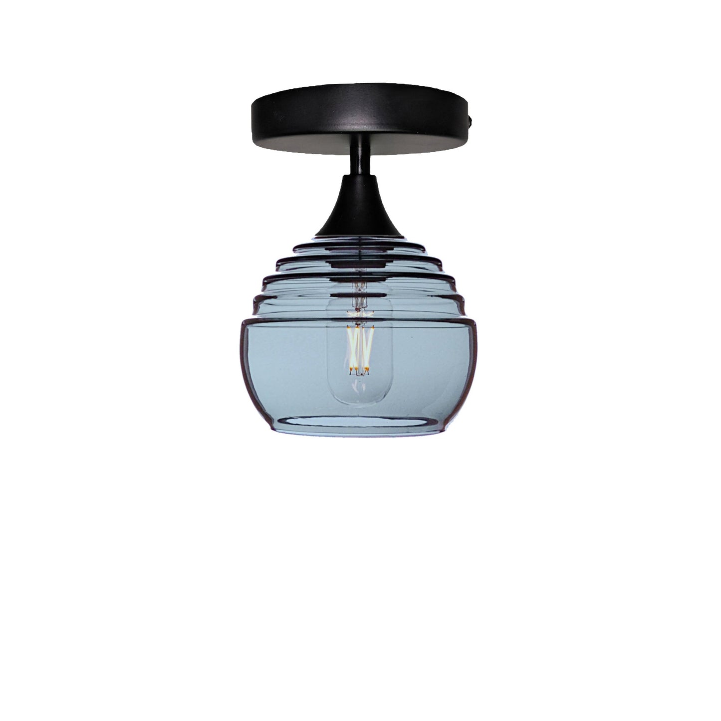 301 Lucent: Semi Flush Light-Glass-Bicycle Glass Co - Hotshop-Slate Gray-Matte Black-Bicycle Glass Co