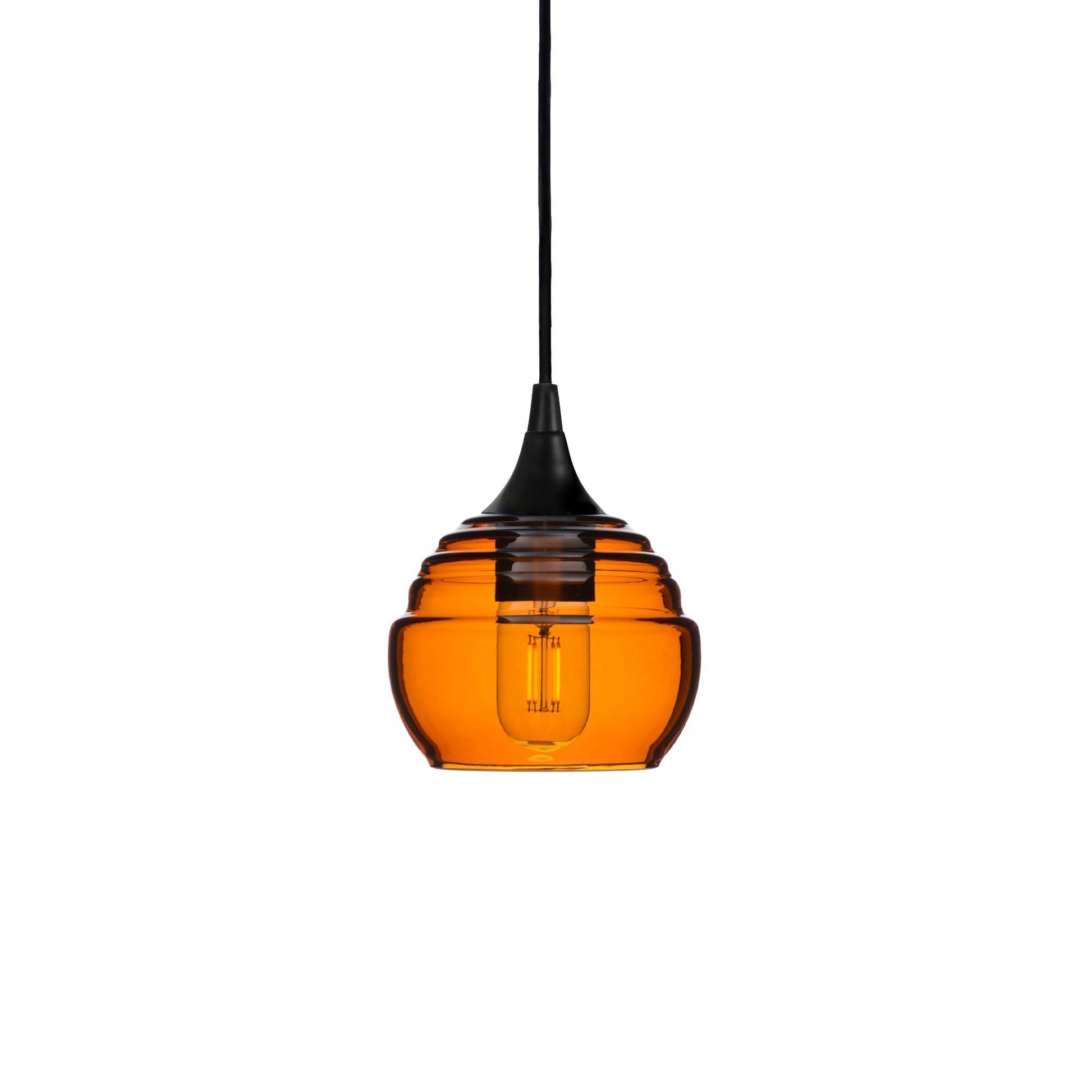 301 Lucent: Single Pendant Light-Glass-Bicycle Glass Co - Hotshop-Harvest Gold-Matte Black-Bicycle Glass Co