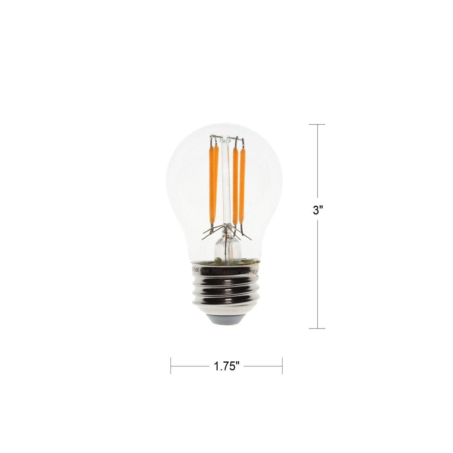 4 Watt Dimmable Filament Bulb - G14 - 2700k-Lightbulb-Bicycle Glass Co - Hardware-Bicycle Glass Co