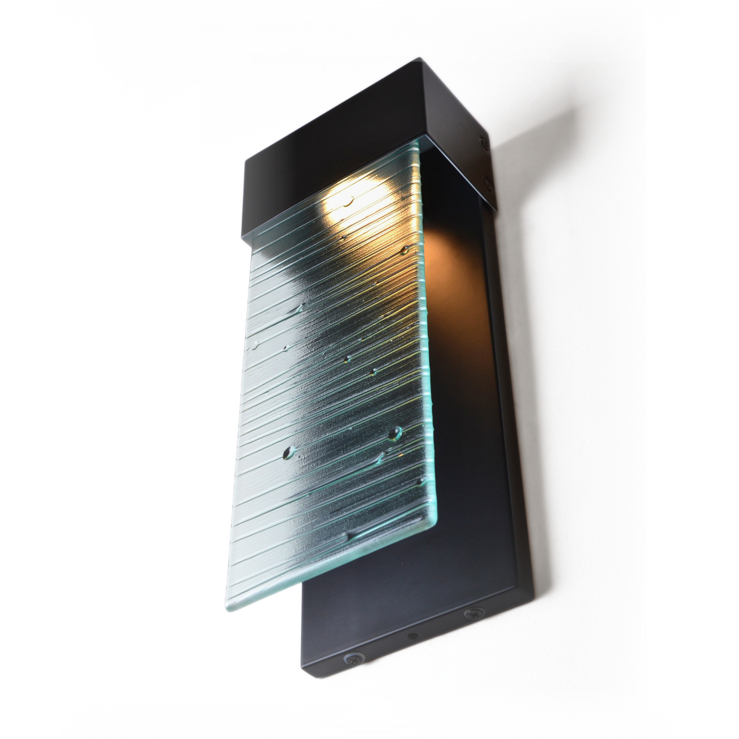 Glass Panel Wall Sconce-Glass-Bicycle Glass Co-Stippled-Bicycle Glass Co