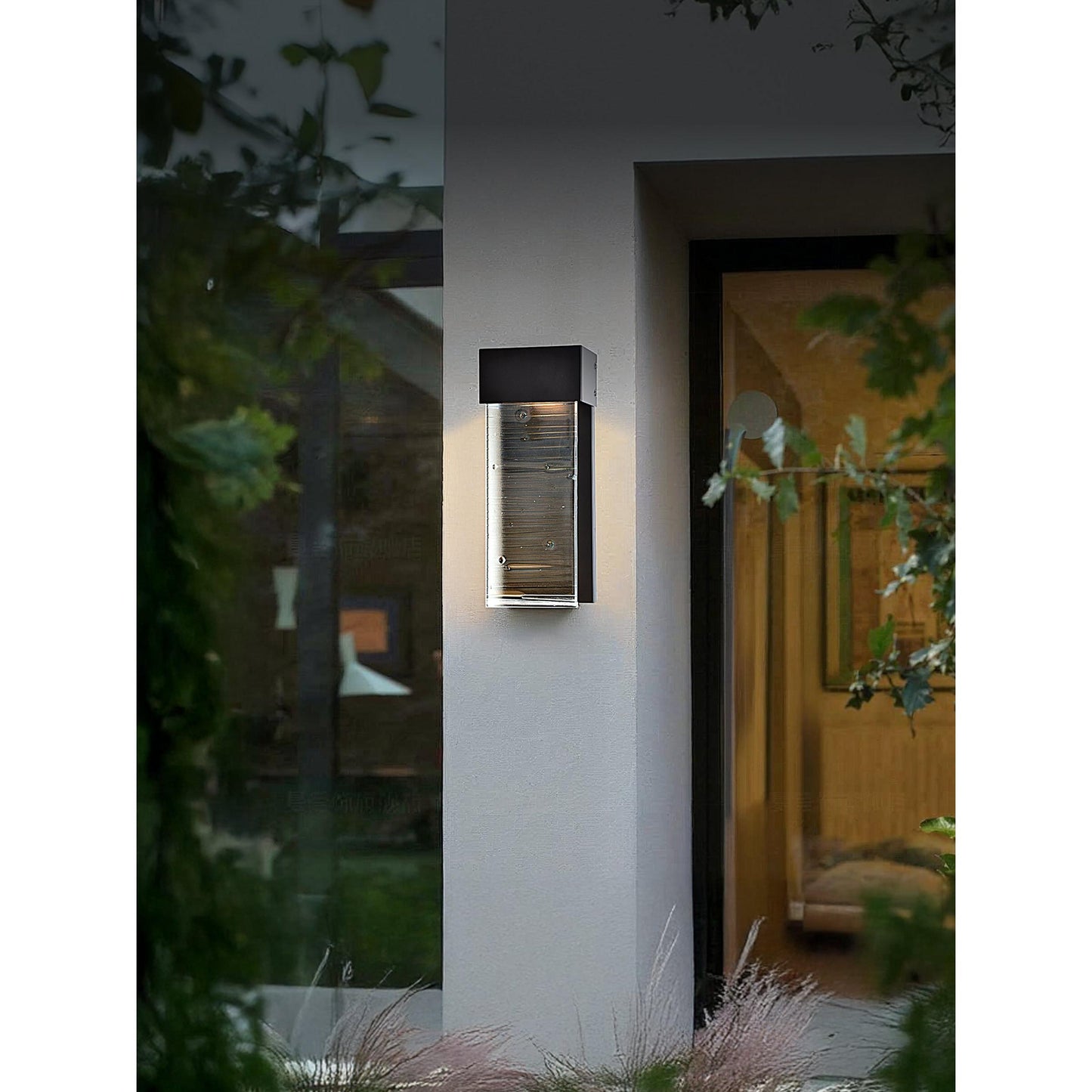 405: Glass Panel Wall Sconce-Glass-Bicycle Glass Co-Eco-Clear-Stippled-Bicycle Glass Co
