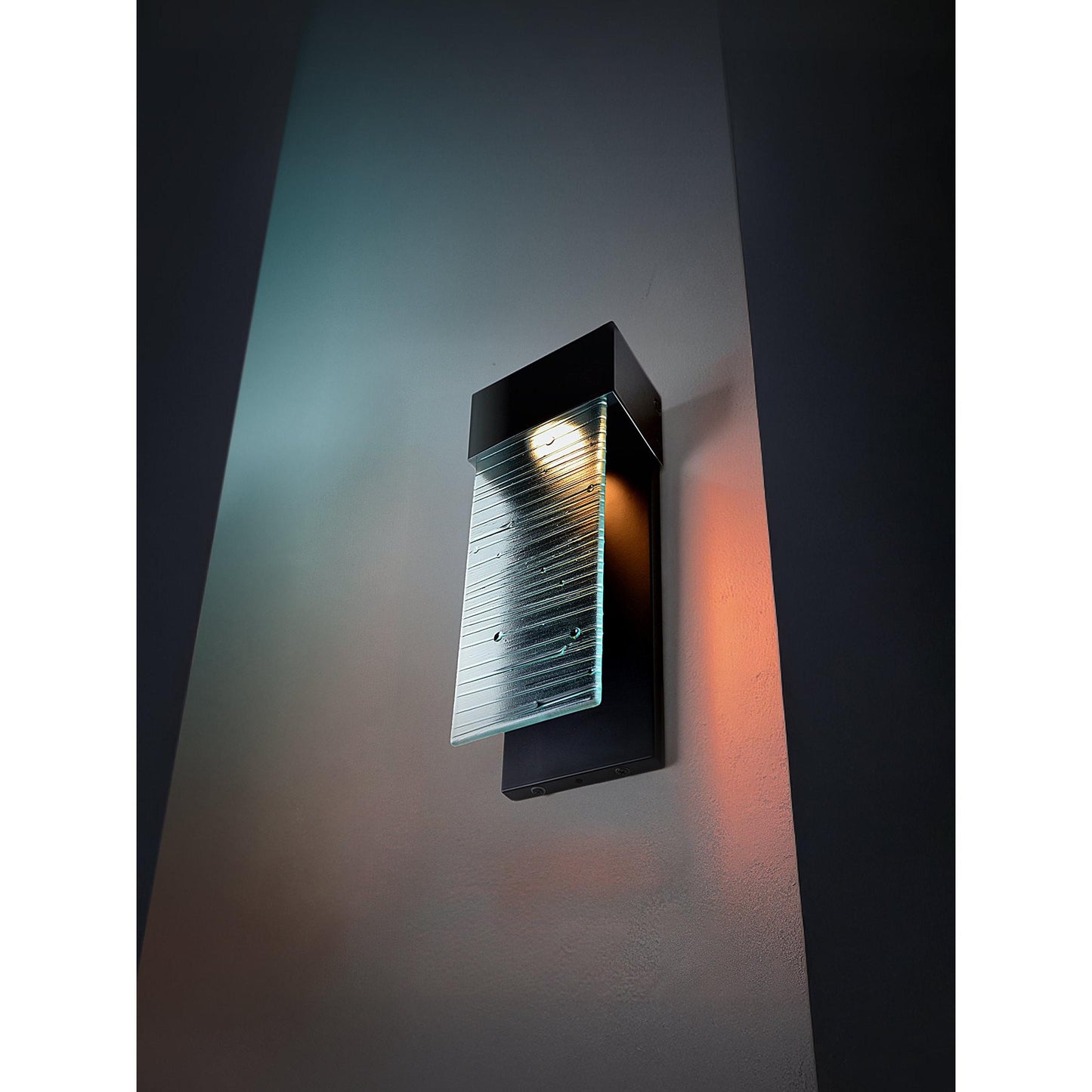 405: Glass Panel Wall Sconce-Glass-Bicycle Glass Co-Eco-Clear-Stippled-Bicycle Glass Co