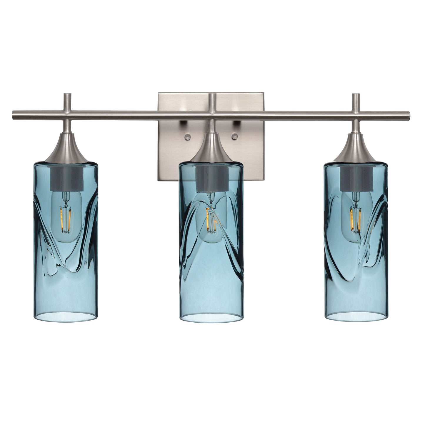 513 3-Light Vanity-Glass-Bicycle Glass Co - Hotshop-Brushed Nickel-Swell-Slate Gray-Bicycle Glass Co