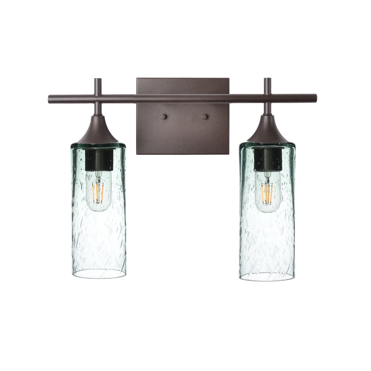 513 Lunar: 2 Light Wall Vanity-Glass-Bicycle Glass Co - Hotshop-Eco Clear-Antique Bronze-Bicycle Glass Co