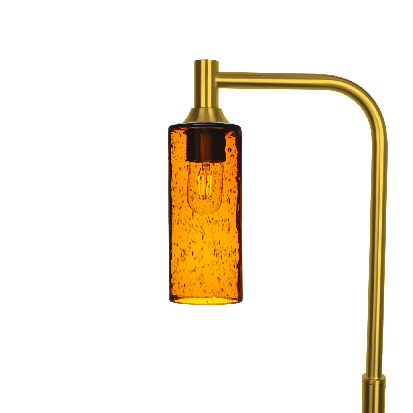 513 Lunar: Floor Lamp-Glass-Bicycle Glass Co - Hotshop-Golden Amber-Polished Brass-Bicycle Glass Co