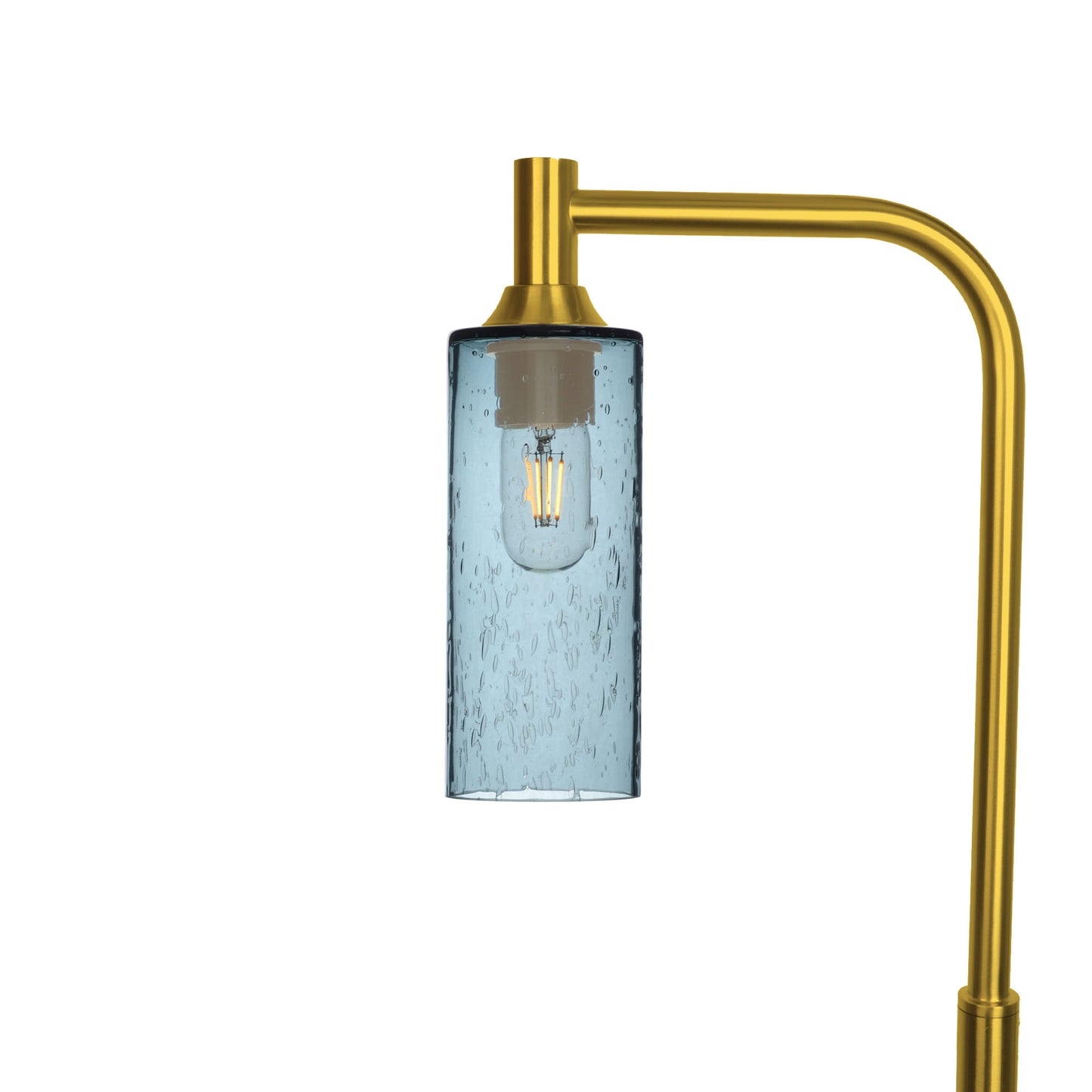513 Lunar: Floor Lamp-Glass-Bicycle Glass Co - Hotshop-Slate Gray-Polished Brass-Bicycle Glass Co