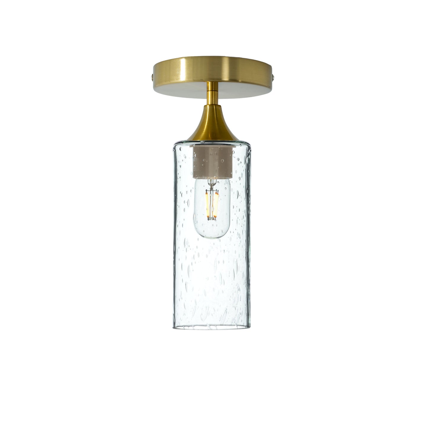 513 Lunar: Semi Flush Light-Glass-Bicycle Glass Co - Hotshop-Eco Clear-Polished Brass-Bicycle Glass Co