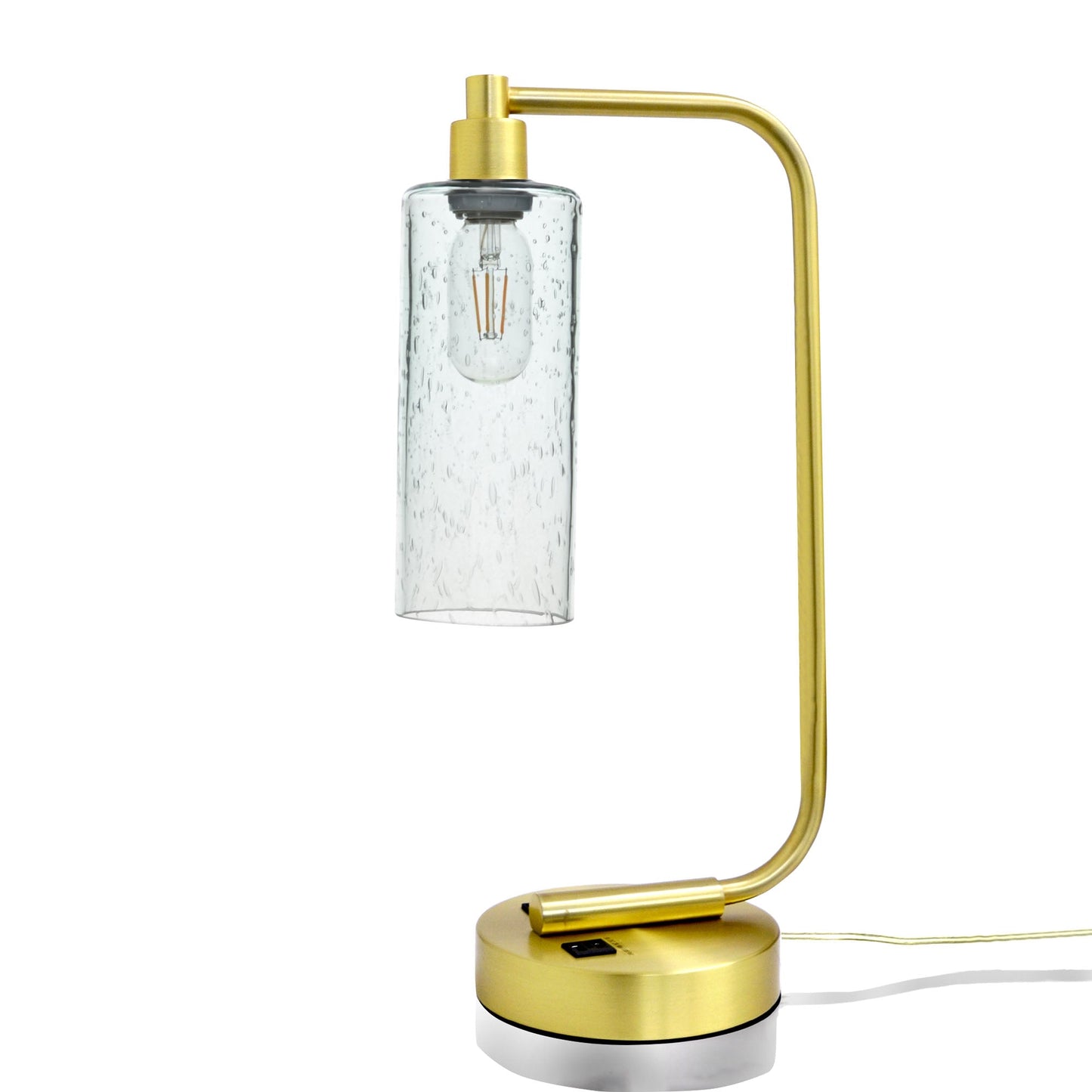 513 Lunar: Table Lamp-Glass-Bicycle Glass Co - Hotshop-Steel Blue-Brushed Nickel-4 Watt LED (+$0.00)-Bicycle Glass Co
