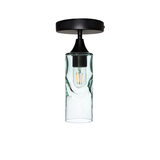 513 Swell: Semi Flush Light-Glass-Bicycle Glass Co - Hotshop-Eco Clear-Matte Black-Bicycle Glass Co