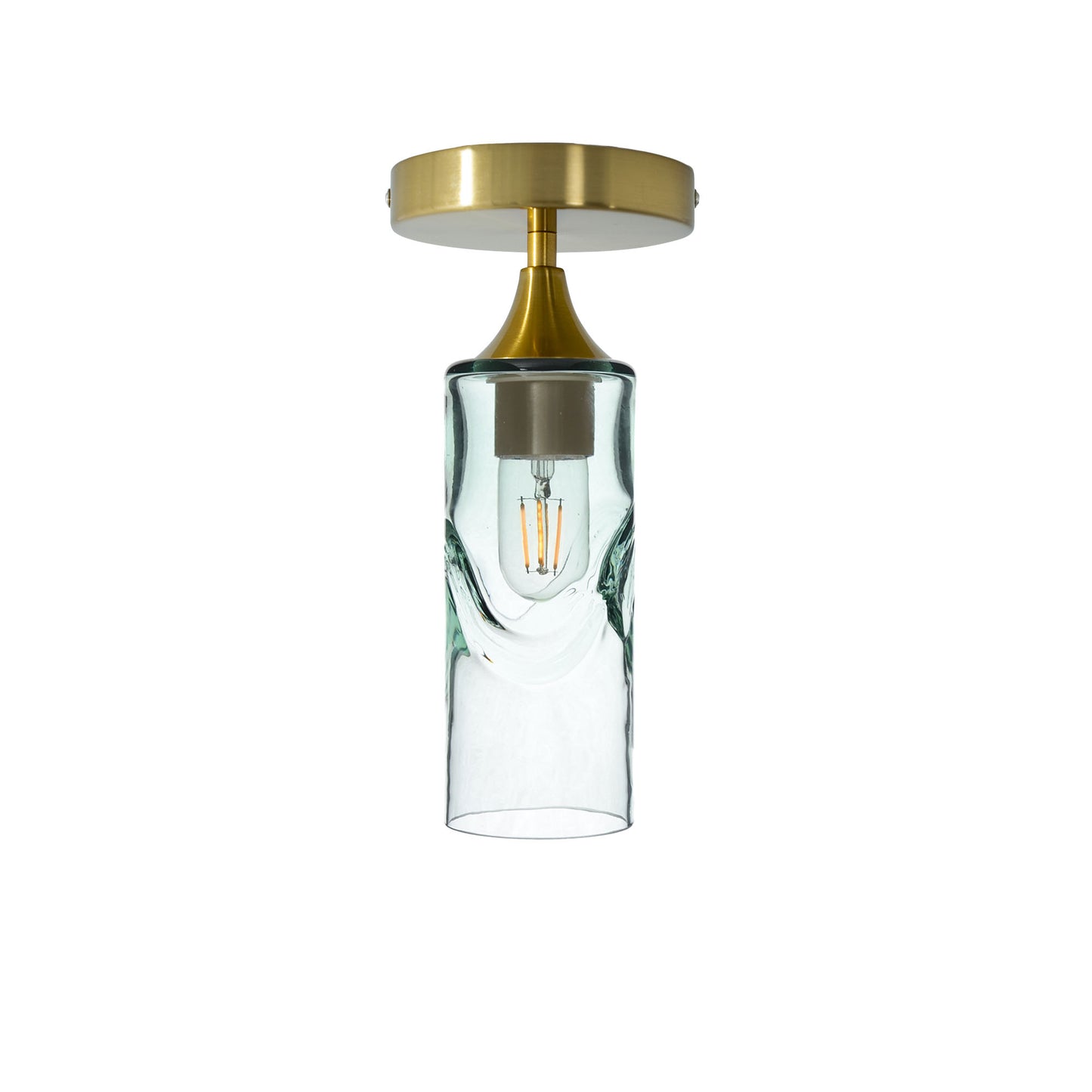 513 Swell: Semi Flush Light-Glass-Bicycle Glass Co - Hotshop-Eco Clear-Polished Brass-Bicycle Glass Co