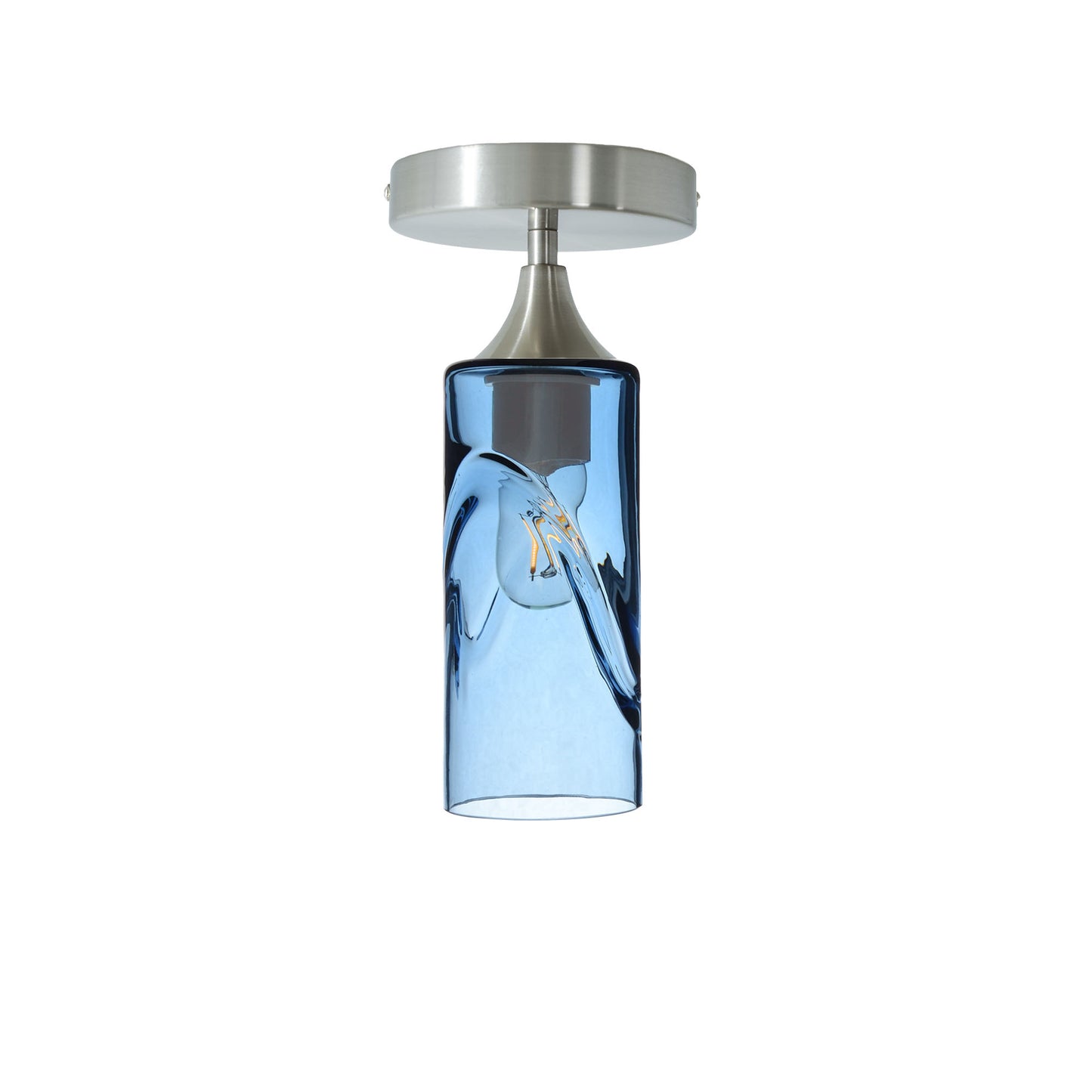 513 Swell: Semi Flush Light-Glass-Bicycle Glass Co - Hotshop-Steel Blue-Brushed Nickel-Bicycle Glass Co