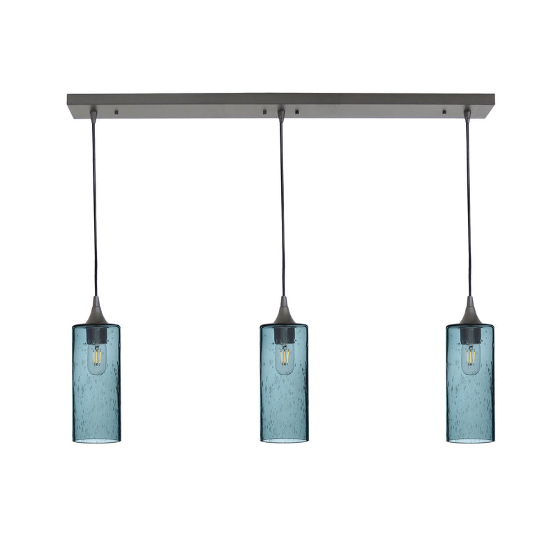515 3 Pendant Linear Chandelier — Antique Bronze - Custom / Lunar / Slate Gray