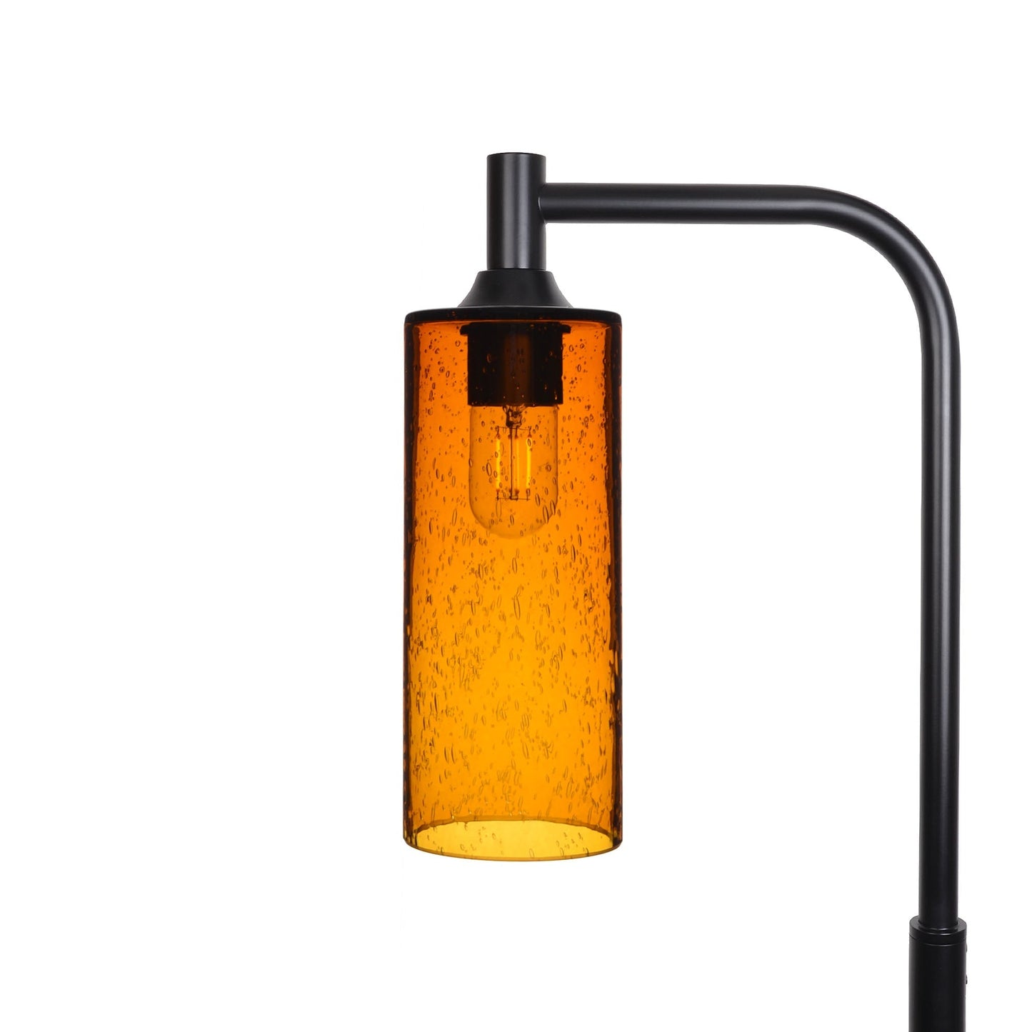 515 Lunar: Floor Lamp-Glass-Bicycle Glass Co - Hotshop-Golden Amber-Matte Black-Bicycle Glass Co