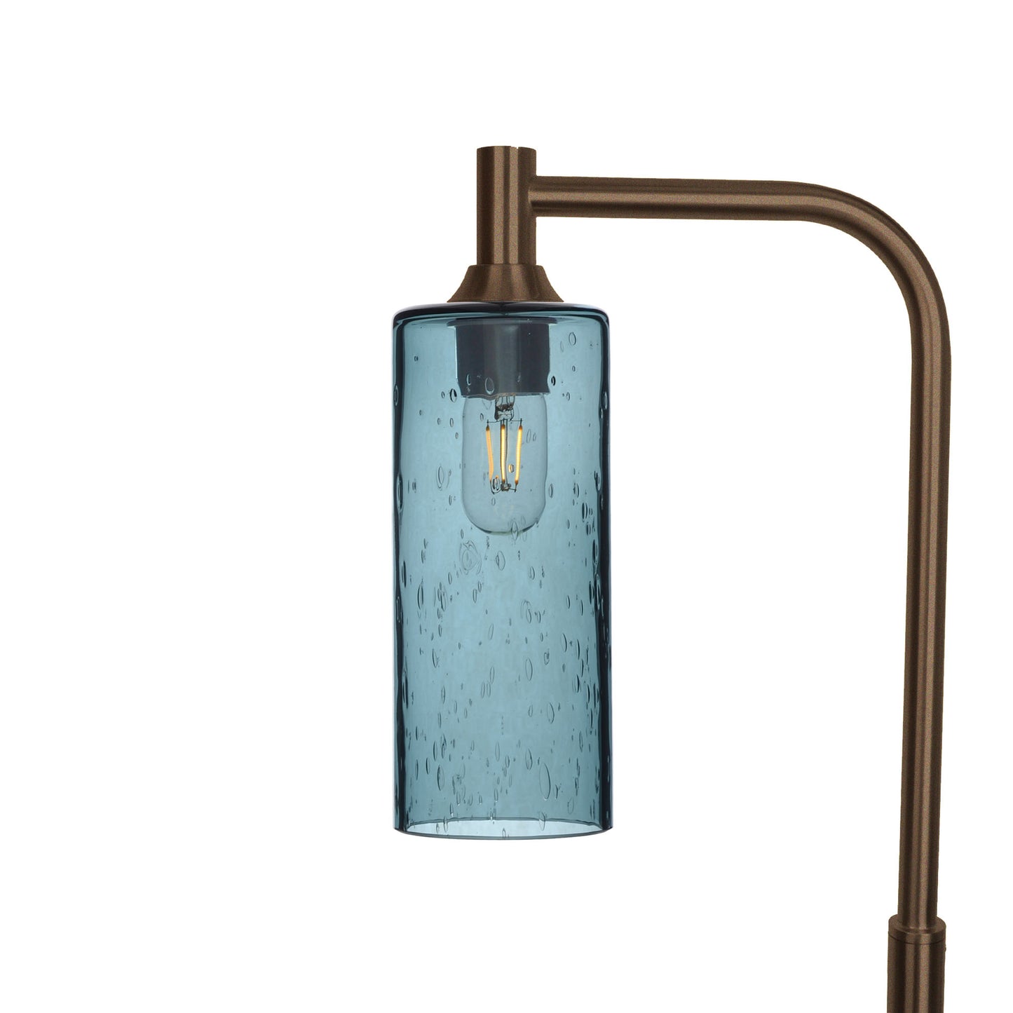 515 Lunar: Floor Lamp-Glass-Bicycle Glass Co - Hotshop-Slate Gray-Antique Bronze-Bicycle Glass Co