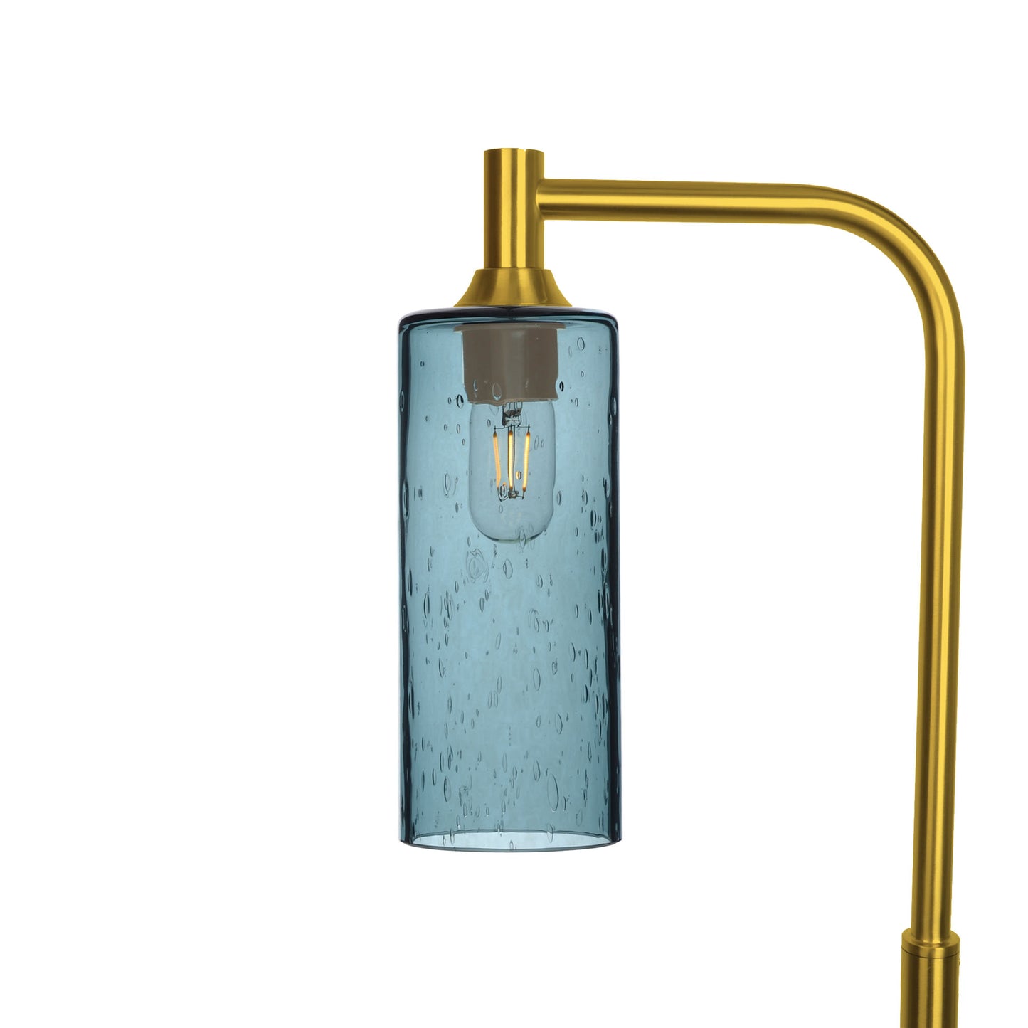 515 Lunar: Floor Lamp-Glass-Bicycle Glass Co - Hotshop-Slate Gray-Polished Brass-Bicycle Glass Co