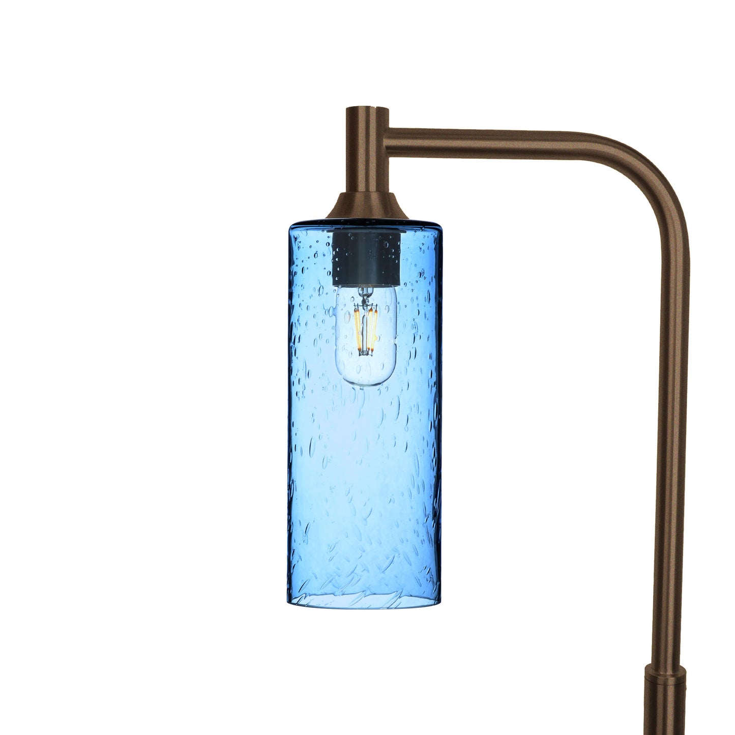 515 Lunar: Floor Lamp-Glass-Bicycle Glass Co - Hotshop-Steel Blue-Antique Bronze-Bicycle Glass Co