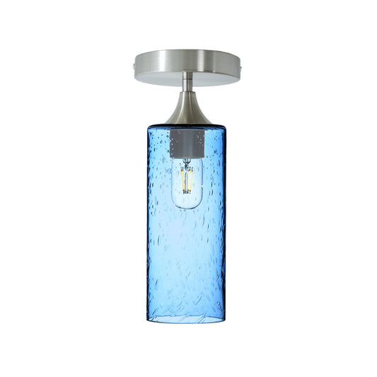 515 Semi-Flush-Bicycle Glass Co - Hotshop-Lunar-Steel Blue-Brushed Nickel-Bicycle Glass Co