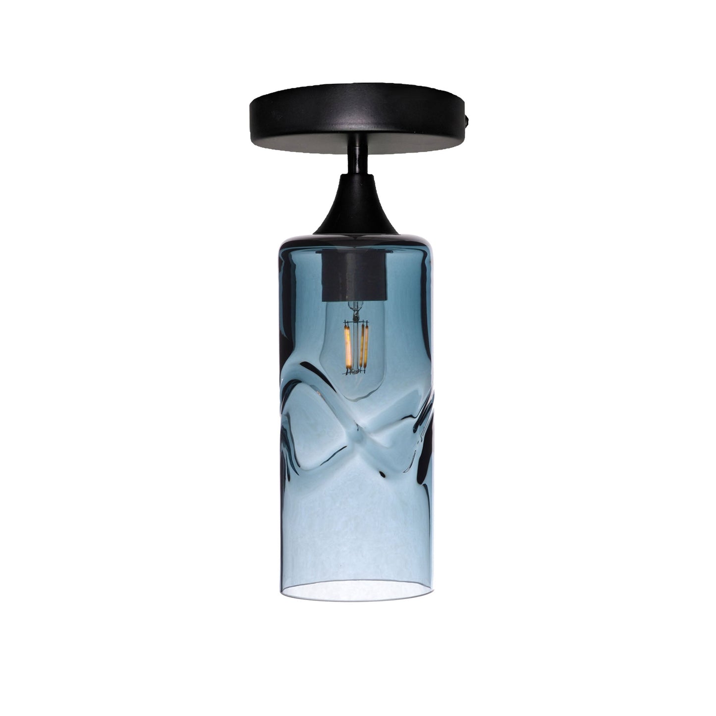515 Semi-Flush-Bicycle Glass Co - Hotshop-Swell-Slate Gray-Matte Black-Bicycle Glass Co