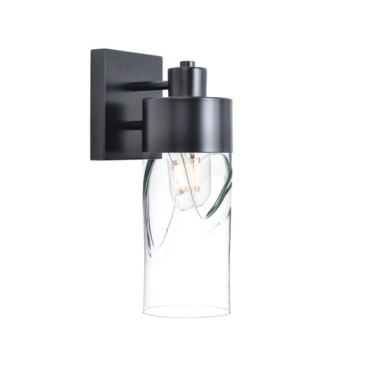 515 Swell: Exterior Sconce Light-Glass-Bicycle Glass Co - Hotshop-Eco Clear-Matte Black-Bicycle Glass Co