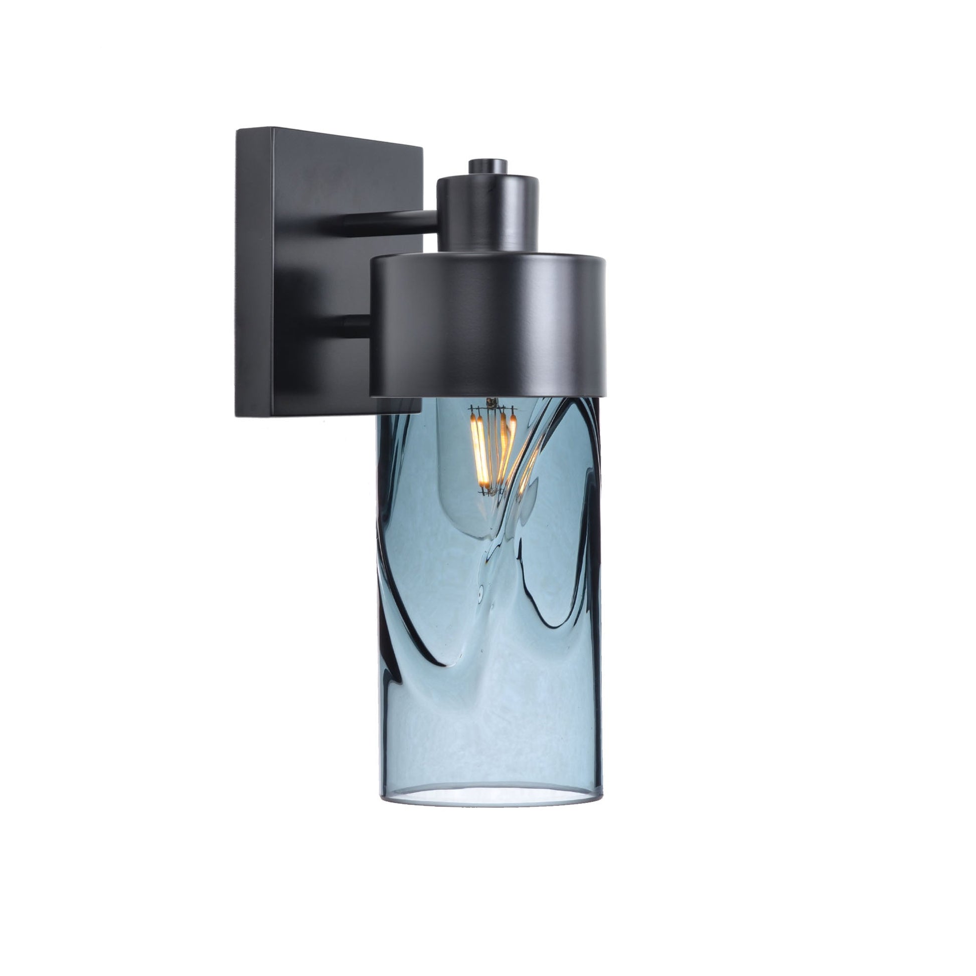 515 Swell: Exterior Sconce Light-Glass-Bicycle Glass Co - Hotshop-Slate Gray-Matte Black-Bicycle Glass Co