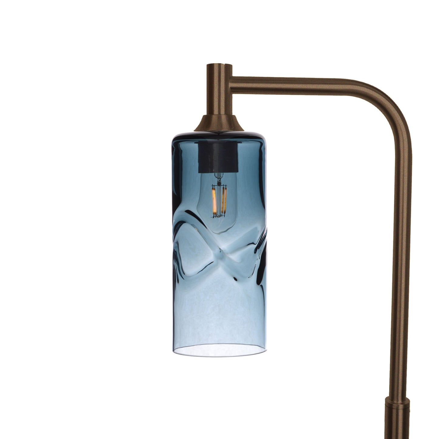 515 Swell: Floor Lamp-Glass-Bicycle Glass Co - Hotshop-Slate Gray-Antique Bronze-Bicycle Glass Co